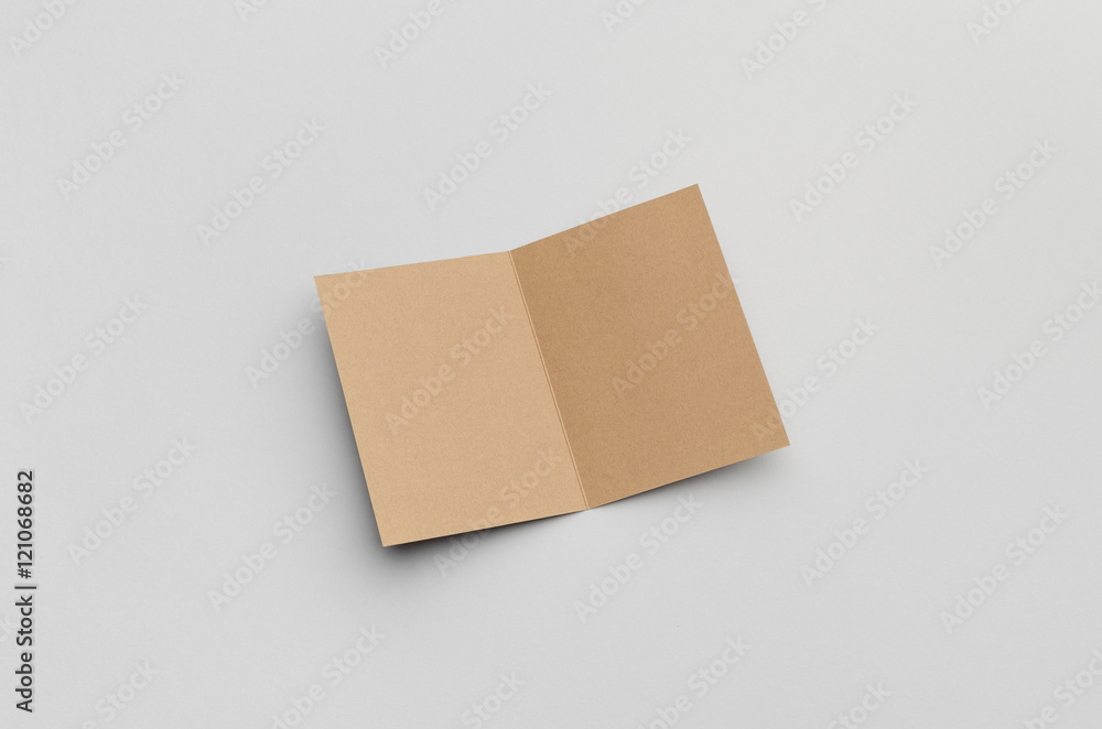 Kraft A6 Bi-Fold / Half-Fold Brochure Mock-Up Kraft A6 Bi-Fold / Half-Fold Brochure Mock-Up