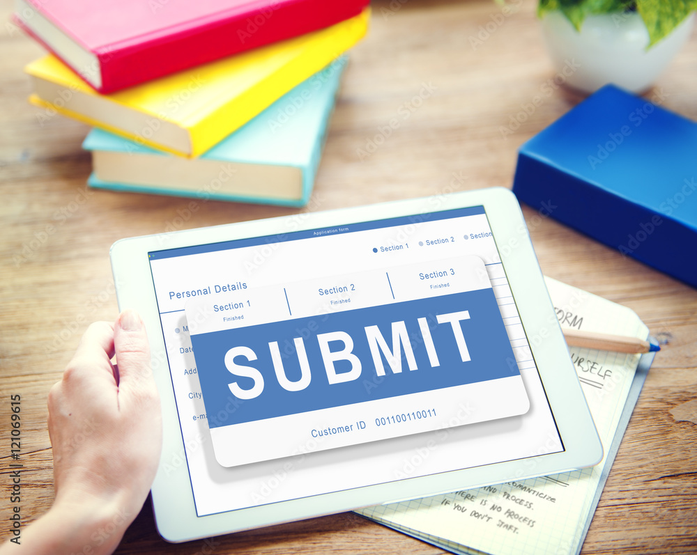 Submit Application Membership Register Send Concept Submit Application Membership Register Send Concept