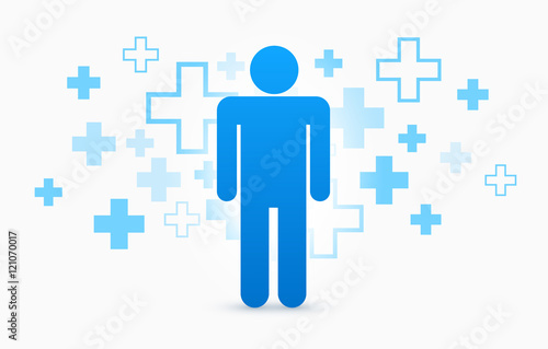 Medical background, Blue and green crosses, vector illustration design