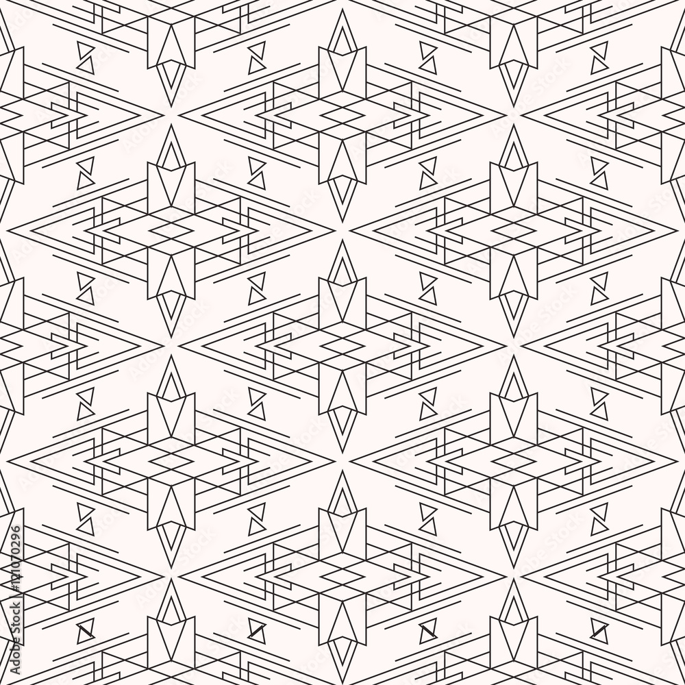 Futuristic Geometry Seamless Vector Pattern made of lines