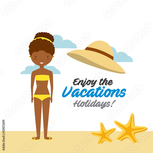 enjoy the vacations holidays vector illustration design