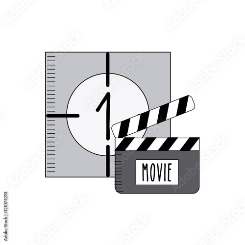 counter cinematographic with cinema icon vector illustration design