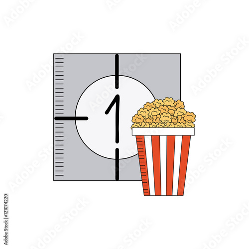 counter cinematographic with cinema icon vector illustration design