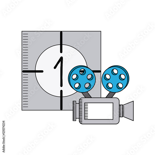 counter cinematographic with cinema icon vector illustration design