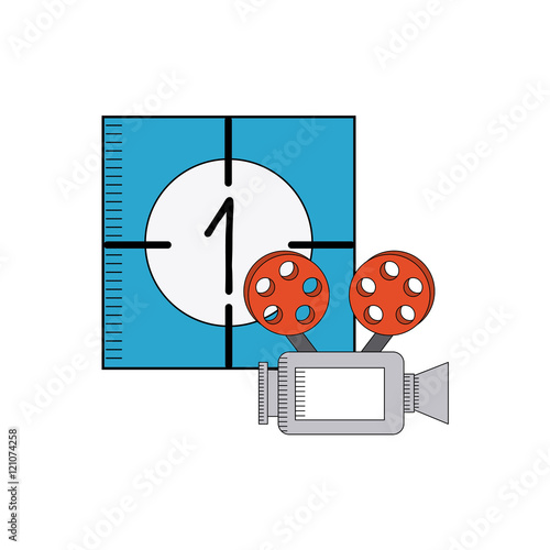 counter cinematographic with cinema icon vector illustration design