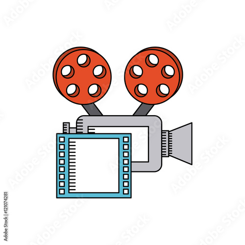 cinematographic camera with cinema icon vector illustration design