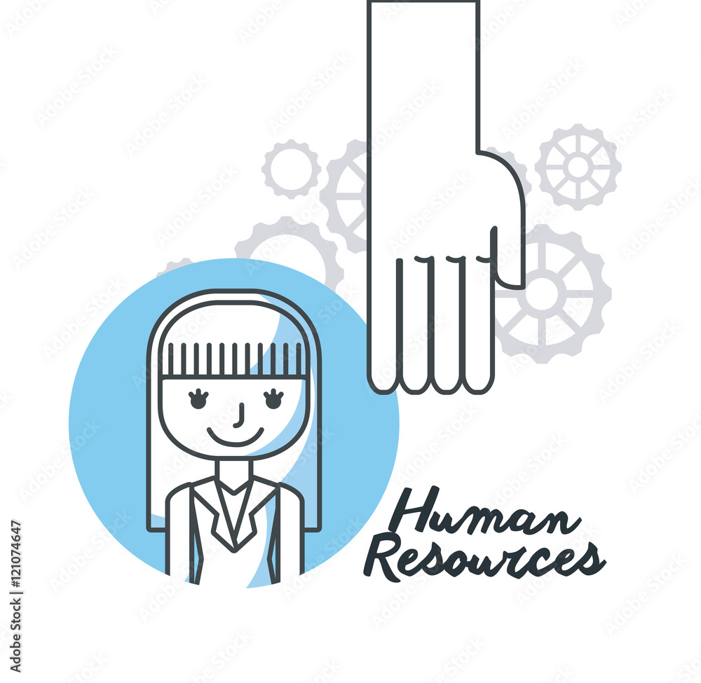 Obraz premium human resources flat line icons vector illustration design