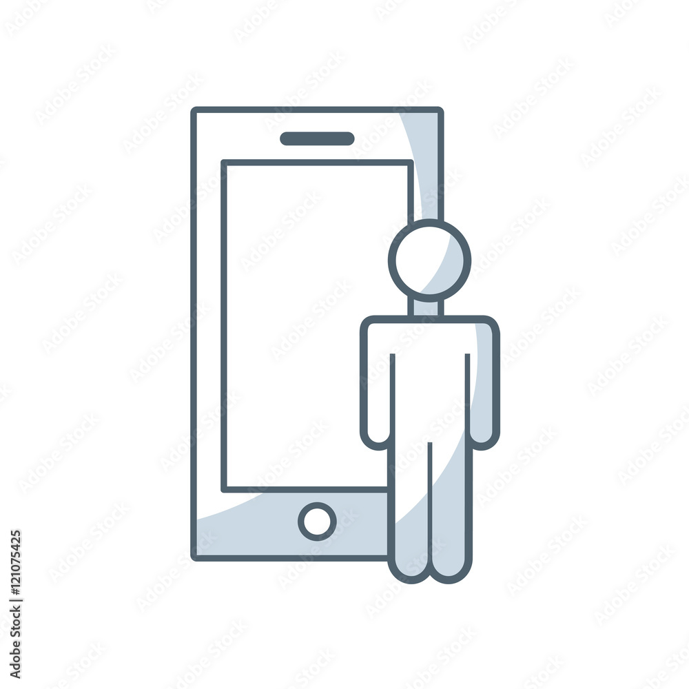 smartphone technology with business icon vector illustration, eps10