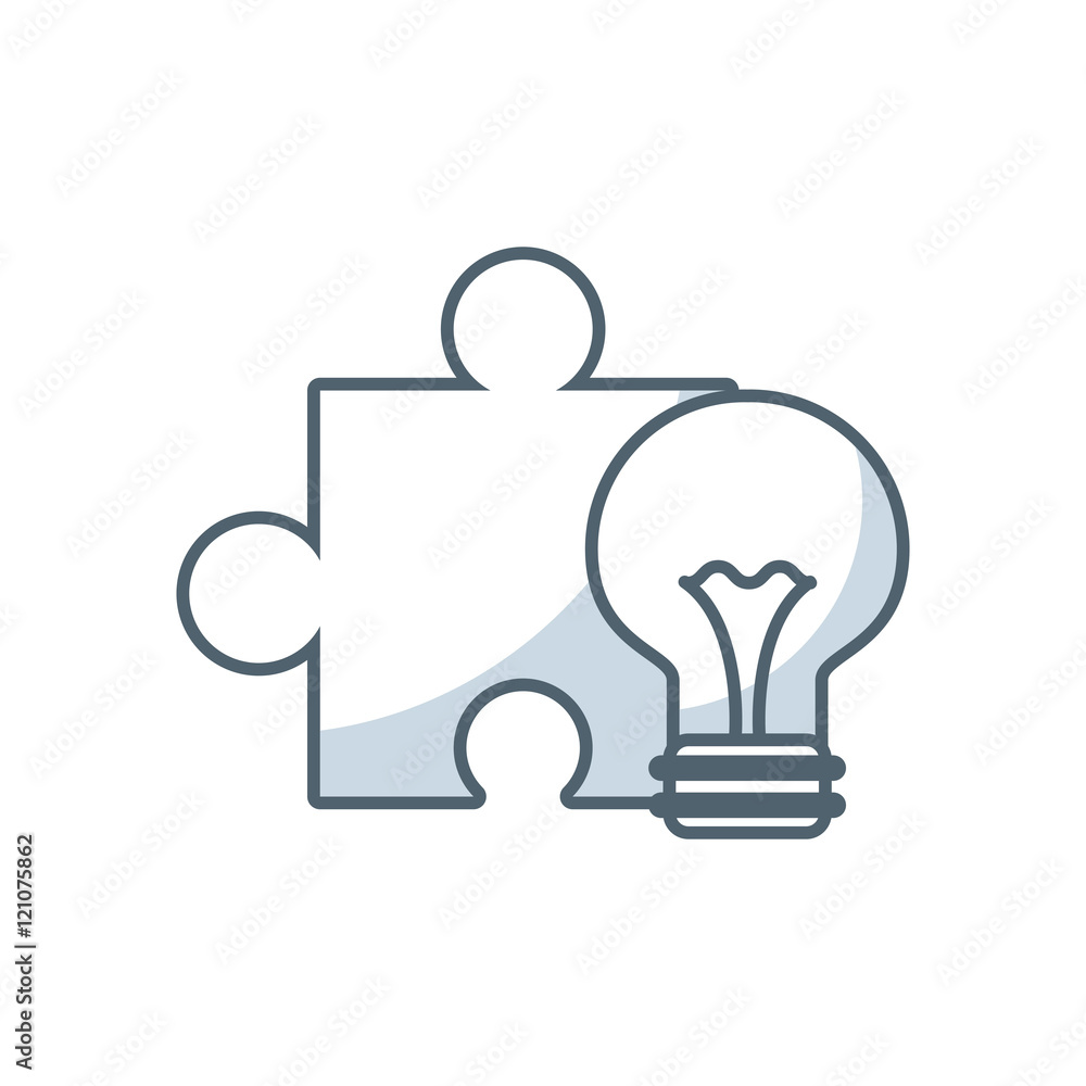 puzzle piece solution with business icon vector illustration design puzzle piece solution with business icon vector illustration design