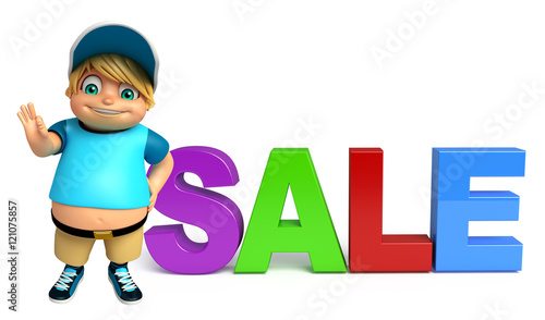 Kid boy with Sale sign