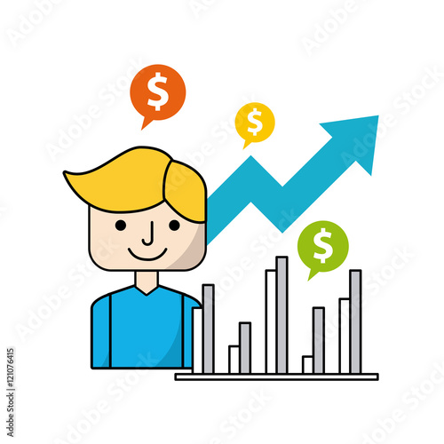 business growth flat line icons vector illustration design © Gstudio