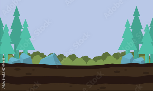 Silhouette of nature landscape game background