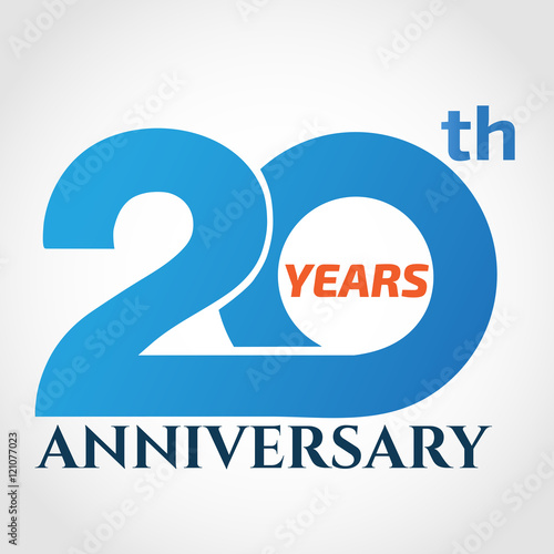 20 years anniversary logo design template