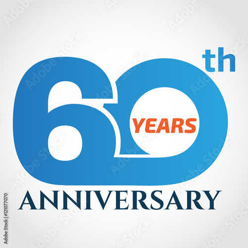 60 years anniversary logo design template