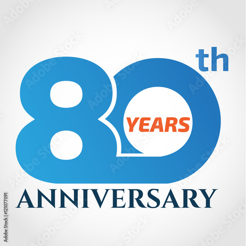 80 years anniversary logo design template