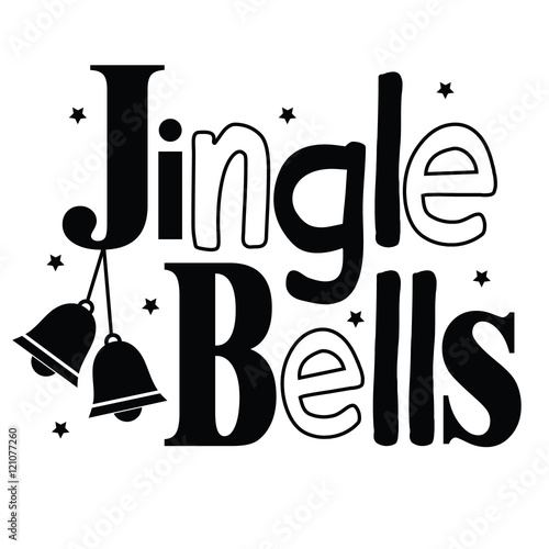 Jingle bells typography with black color