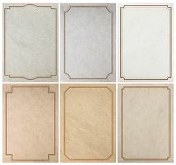 Old paper background texture with vintage frame border design