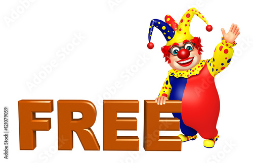 Clown with Free sign