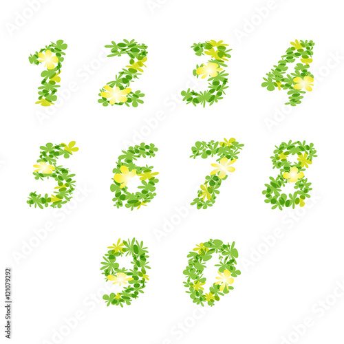 Numbers design with sweet flowers concept