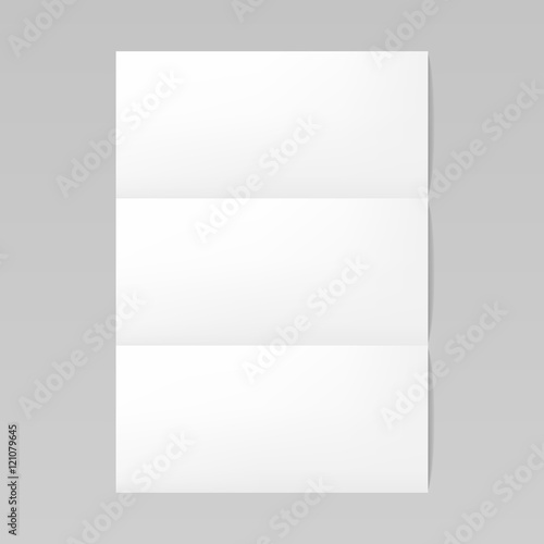 Folded realistic blank sheet of paper mockup A4