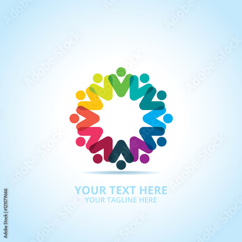Abstract community logo, design concept, emblem, icon, flat logotype element for template.
