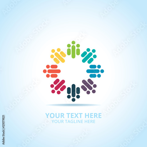 Abstract community logo, design concept, emblem, icon, flat logotype element for template.
