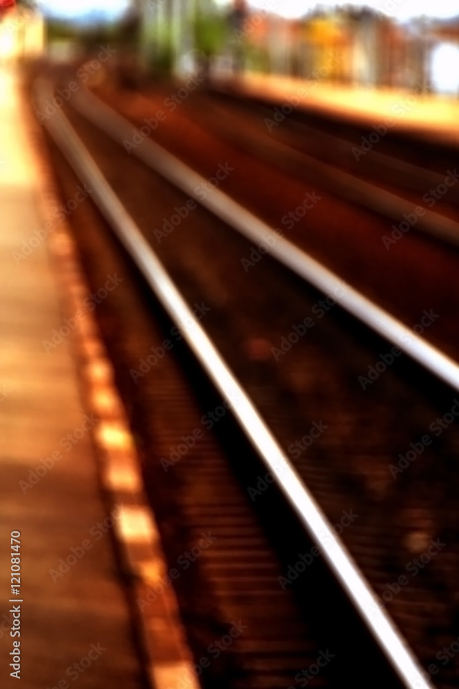 Naklejka premium Rail blurry-The way is not clear