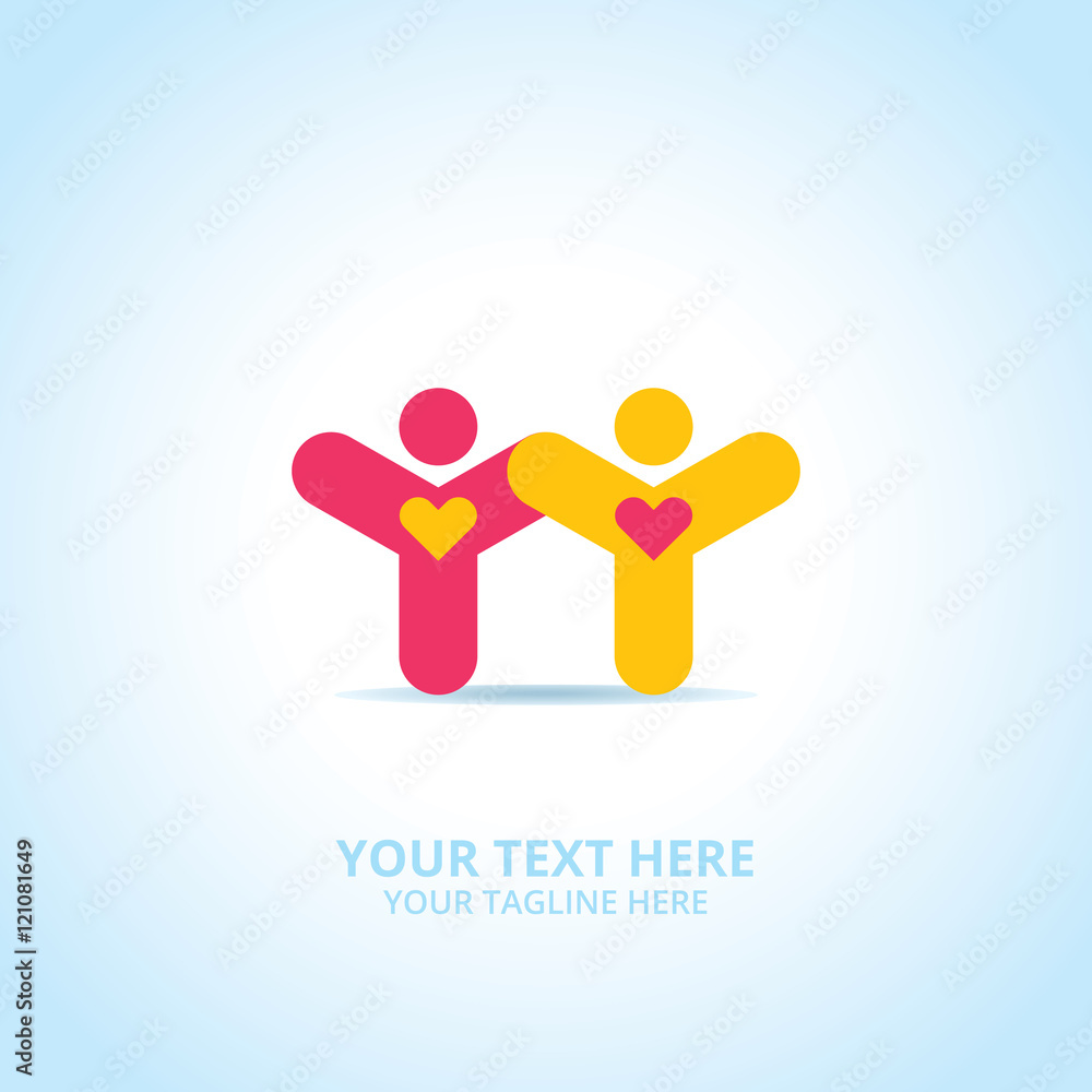 Abstract family logo, design concept, emblem, icon, flat logotype element for template. Abstract family logo, design concept, emblem, icon, flat logotype element for template.