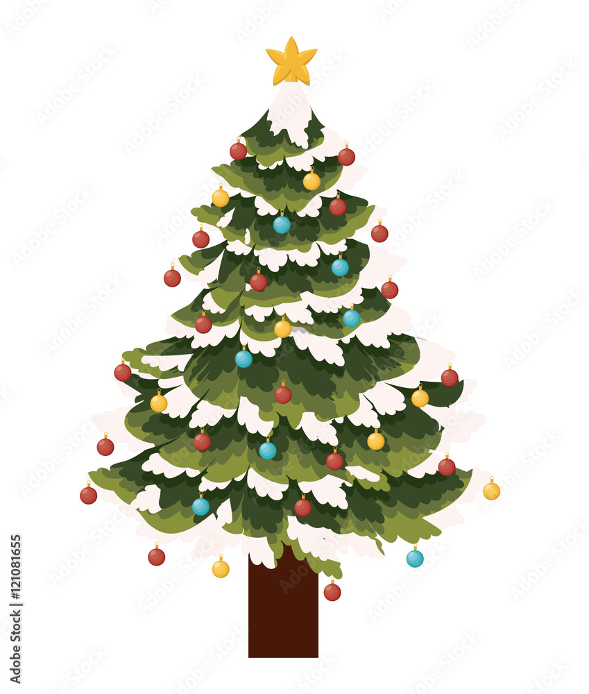 Pine tree icon. Merry Christmas season decoration figure theme. Isolated design. Vector illustration Pine tree icon. Merry Christmas season decoration figure theme. Isolated design. Vector illustration