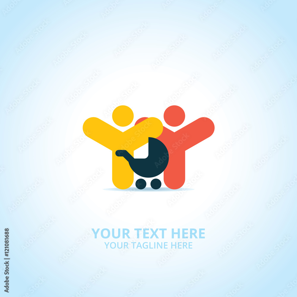 Abstract family logo, design concept, emblem, icon, flat logotype element for template. Abstract family logo, design concept, emblem, icon, flat logotype element for template.