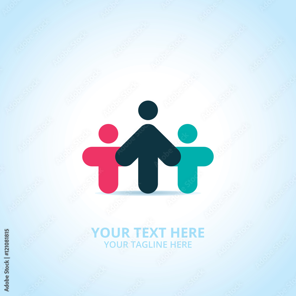Fototapeta premium Abstract family logo, design concept, emblem, icon, flat logotype element for template.