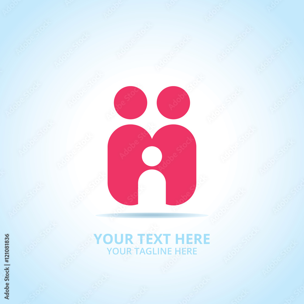 Abstract family logo, design concept, emblem, icon, flat logotype element for template. Abstract family logo, design concept, emblem, icon, flat logotype element for template.