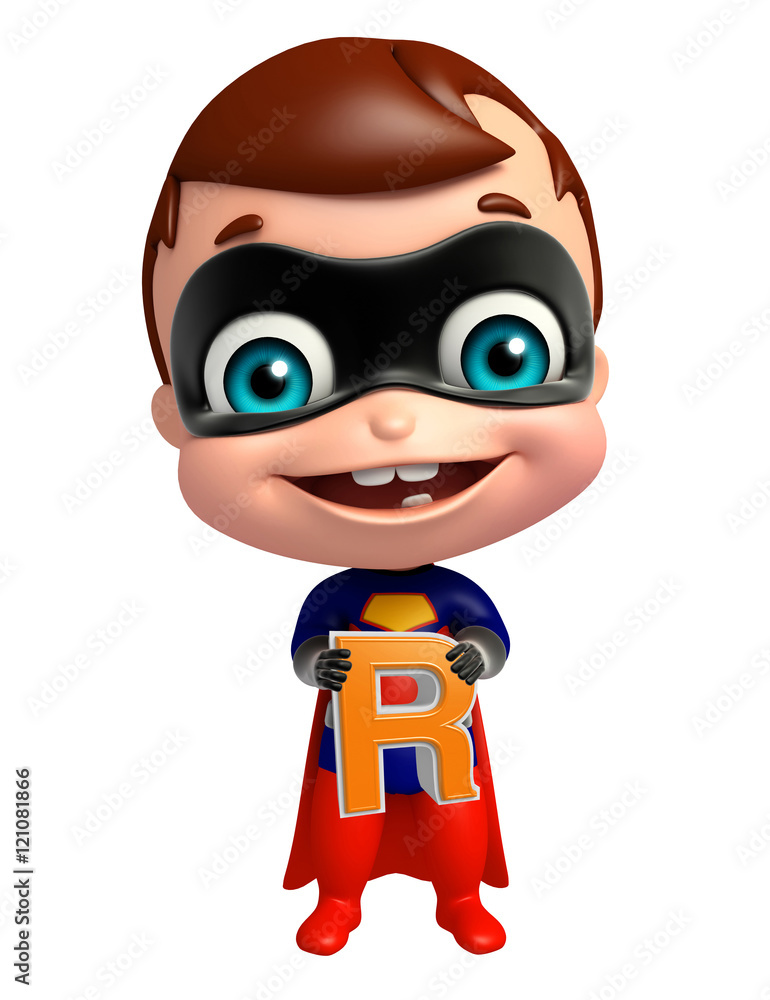 cute superbaby with R alphabet