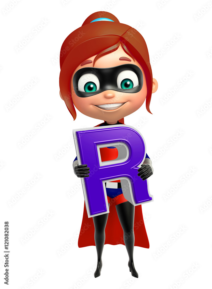 Supergirl with alphabet R