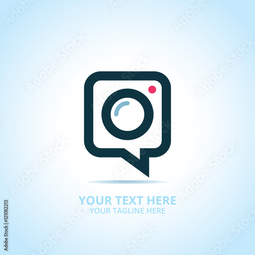 Abstract photography logo, design concept, emblem, icon, flat logotype element for template.