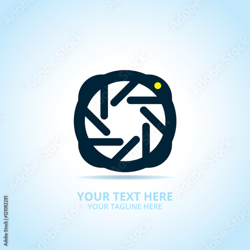 Abstract photography logo, design concept, emblem, icon, flat logotype element for template.