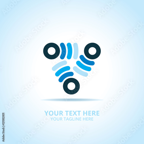 Abstract signal logo, design concept, emblem, icon, flat logotype element for template.