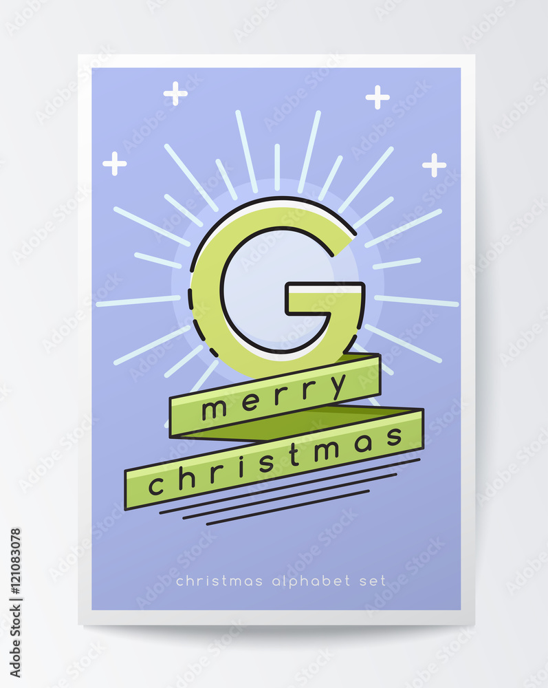 Fototapeta premium Christmas Alphabet Set : Vector Illustration