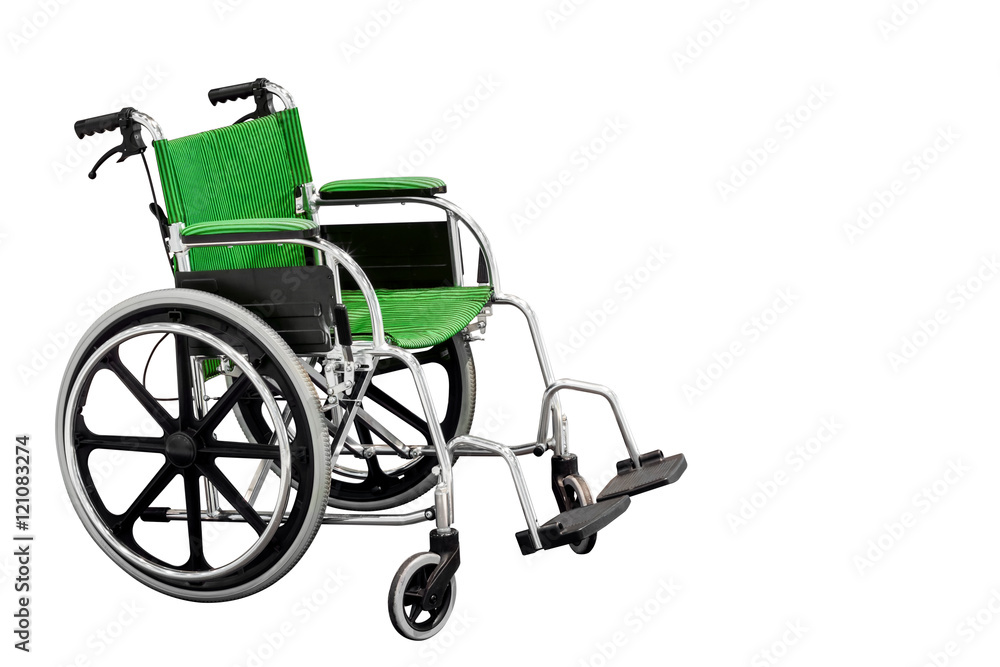 green wheelchair isolated on white background Stock Photo | Adobe Stock