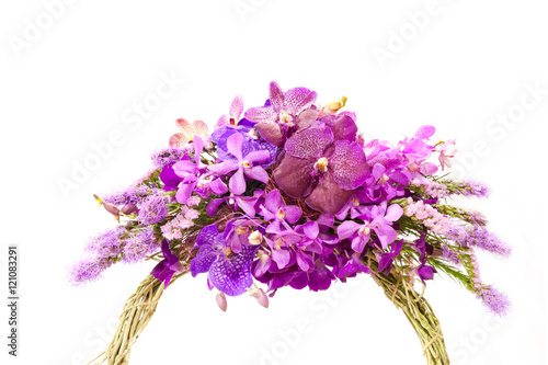 orchids flower bunch on white background