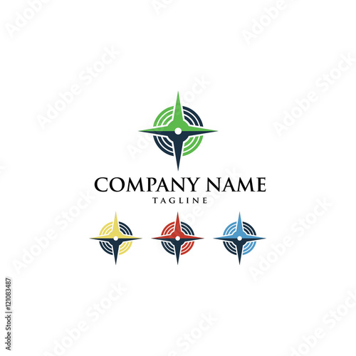Compass Navigation Icon Logo Vector