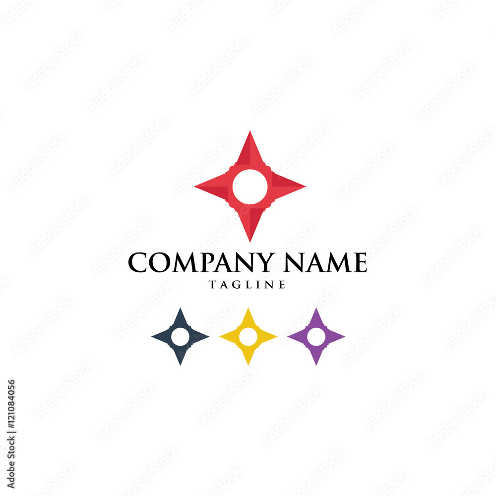 Obraz premium Compass Navigation Icon Logo Vector