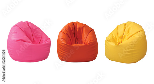 Colorful beanbag isolated on white background with clipping path.
