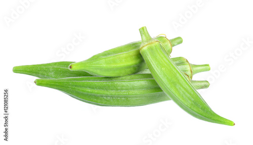 okra isolated on the white backgroud.