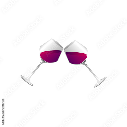 wine glass and wine , Vector