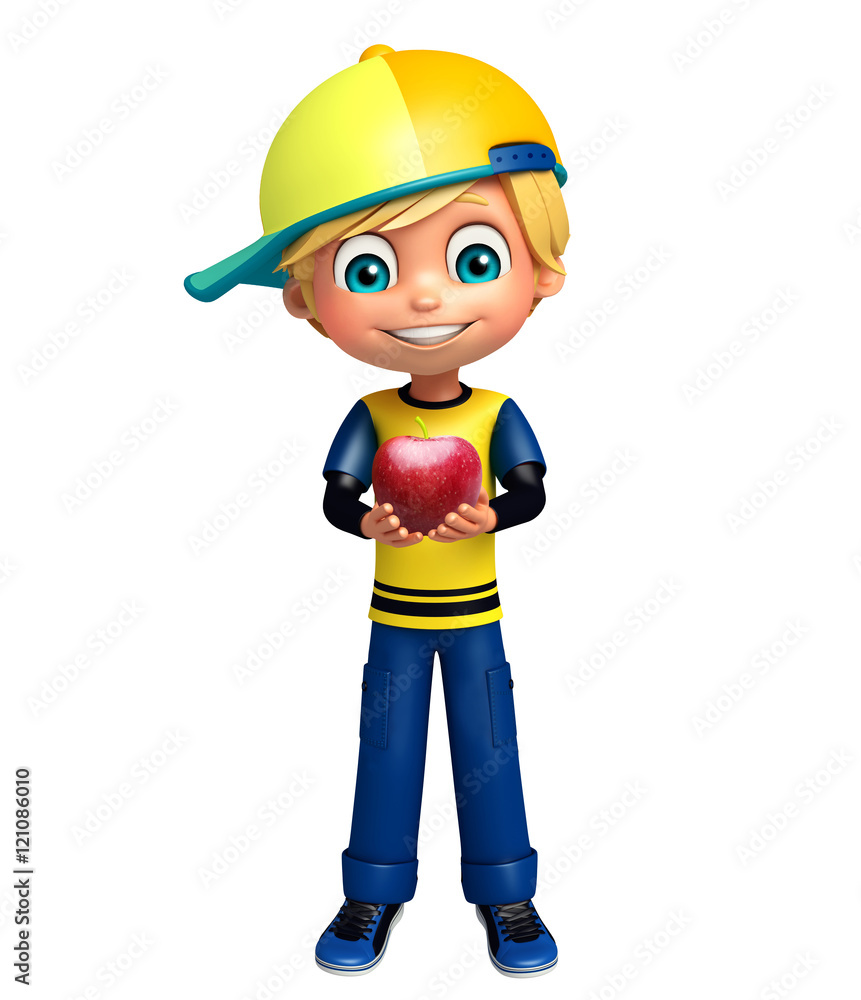 kid boy with apple kid boy with apple