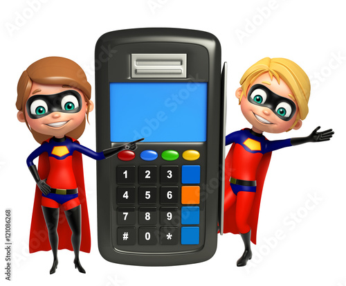 superboy and supergirl with Swap machine photo