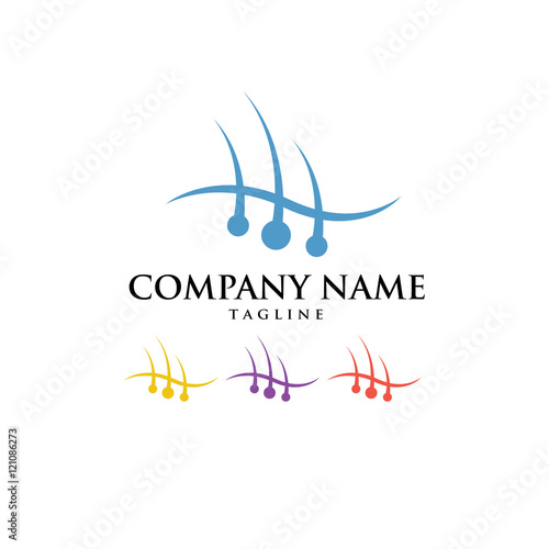 Hair Care Transplantation Hair Loss Treatment Logo Icon Vector