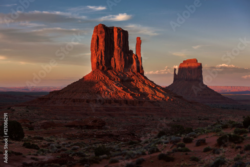 Red Sunset at Monument Valley, Utah, USA