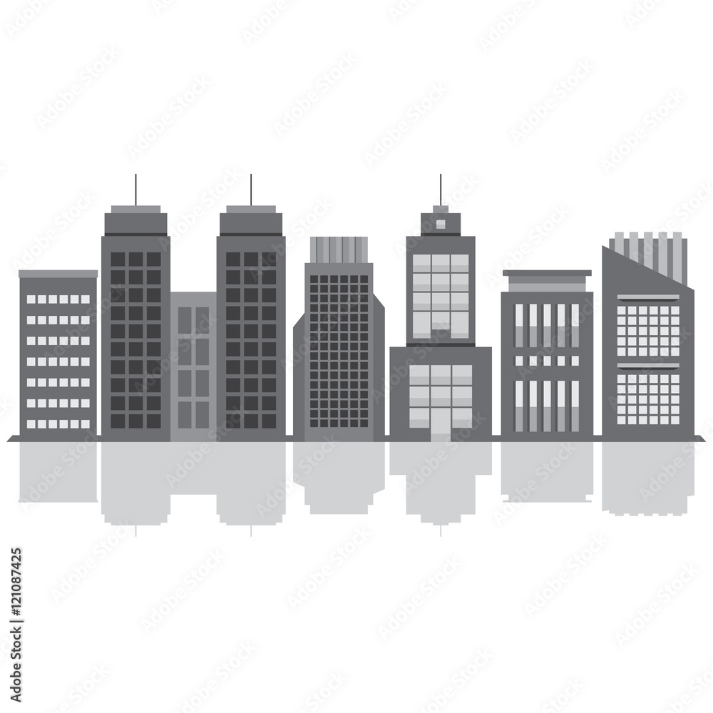 Set Of City Buildings Vector Illustration